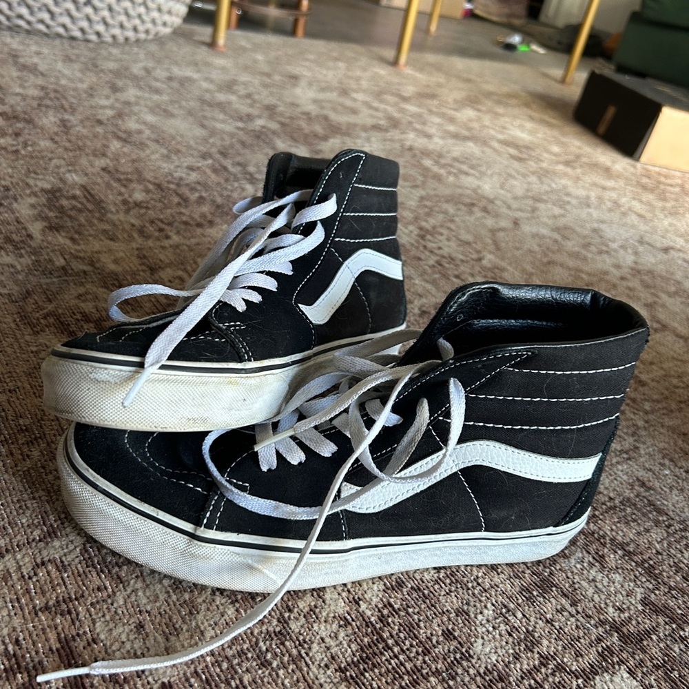 Black and White High-Top Sneakers